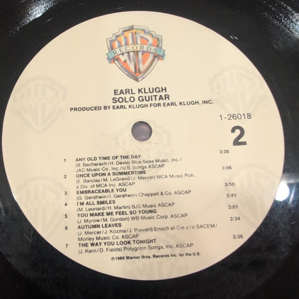 Earl Klugh Solo Guitar Vinyl LP 1989 Warner Bros 1-26018 Jazz Instrumental - Picture 6 of 6